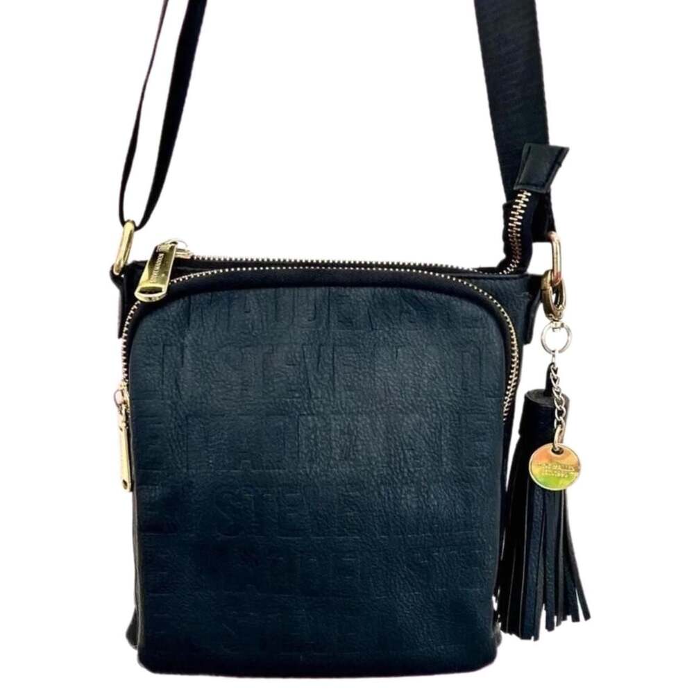 Steve Madden Logo Embossed Vegan Leather Crossbody Bag